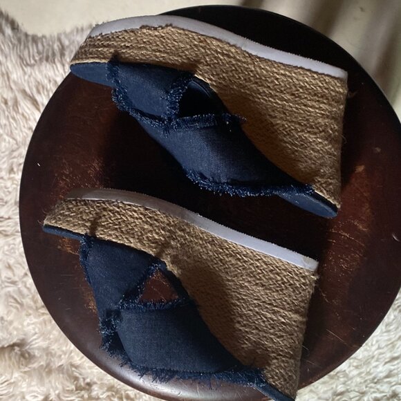 Rampage Blue Denim Summer Women's Wedges Heels Size 8.5 - Picture 7 of 8